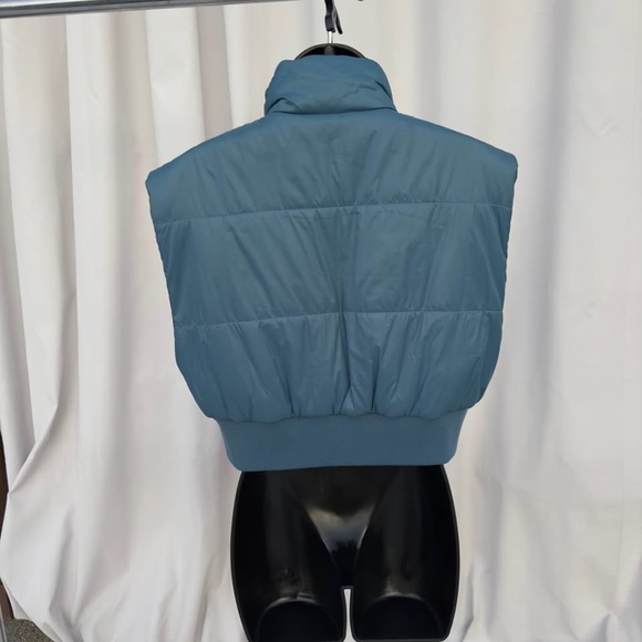 Anatomie Vest Lennon Cropped Puffer Peacock Navy Zipper Reversible Size M - Picture 9 of 10